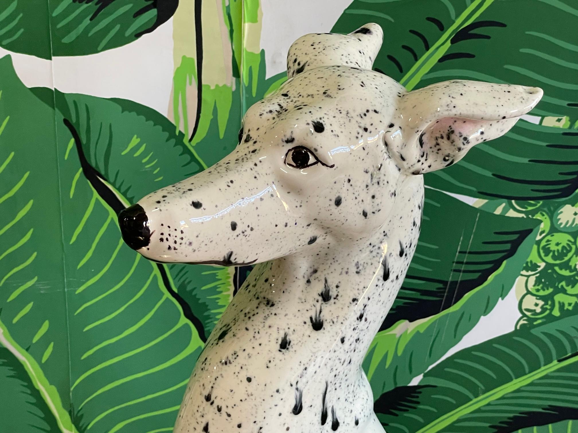 Ceramic Life Size Sitting Whippet or Greyhound Dog Statue 1