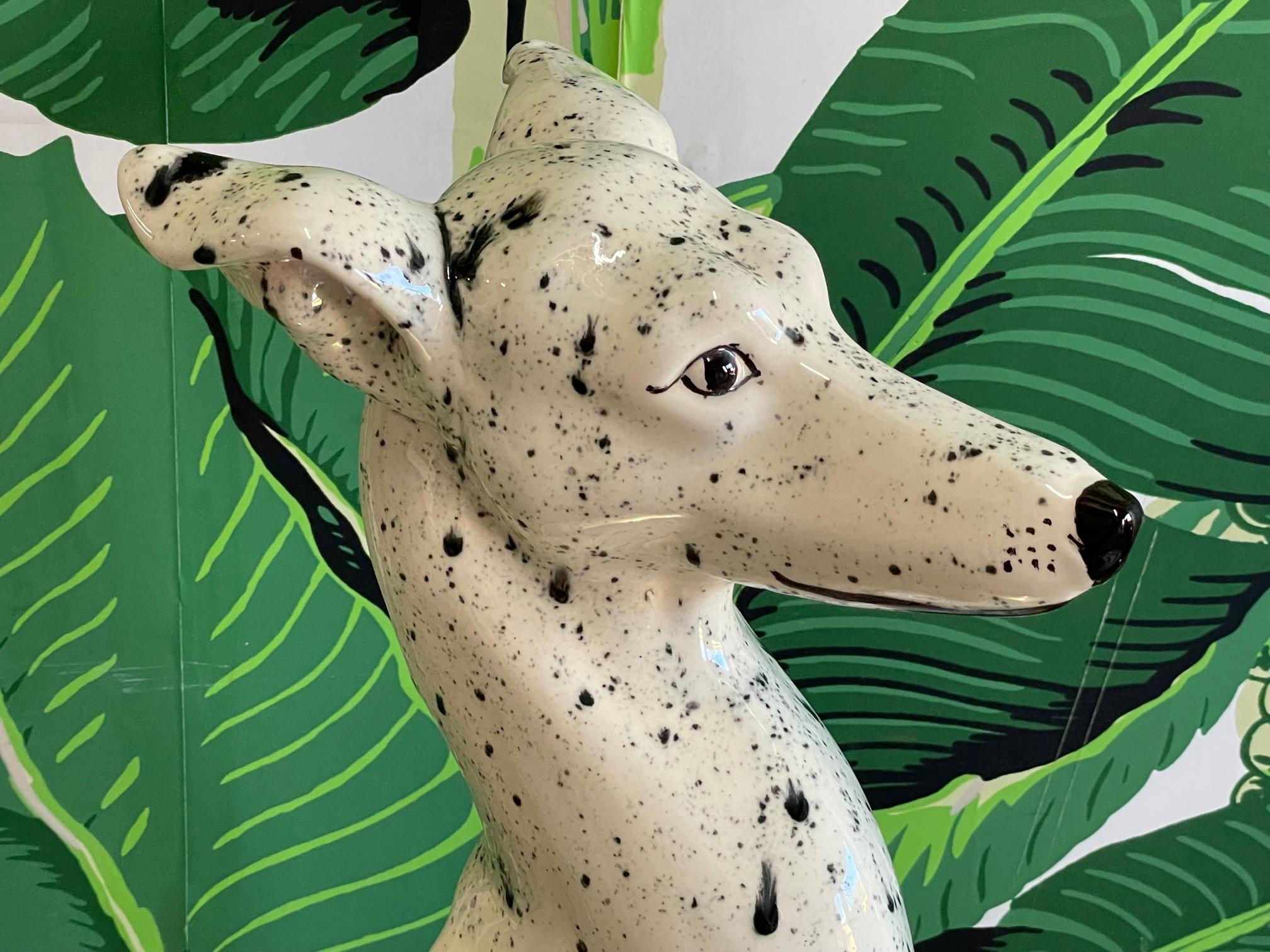 Ceramic Life Size Sitting Whippet or Greyhound Dog Statue 2