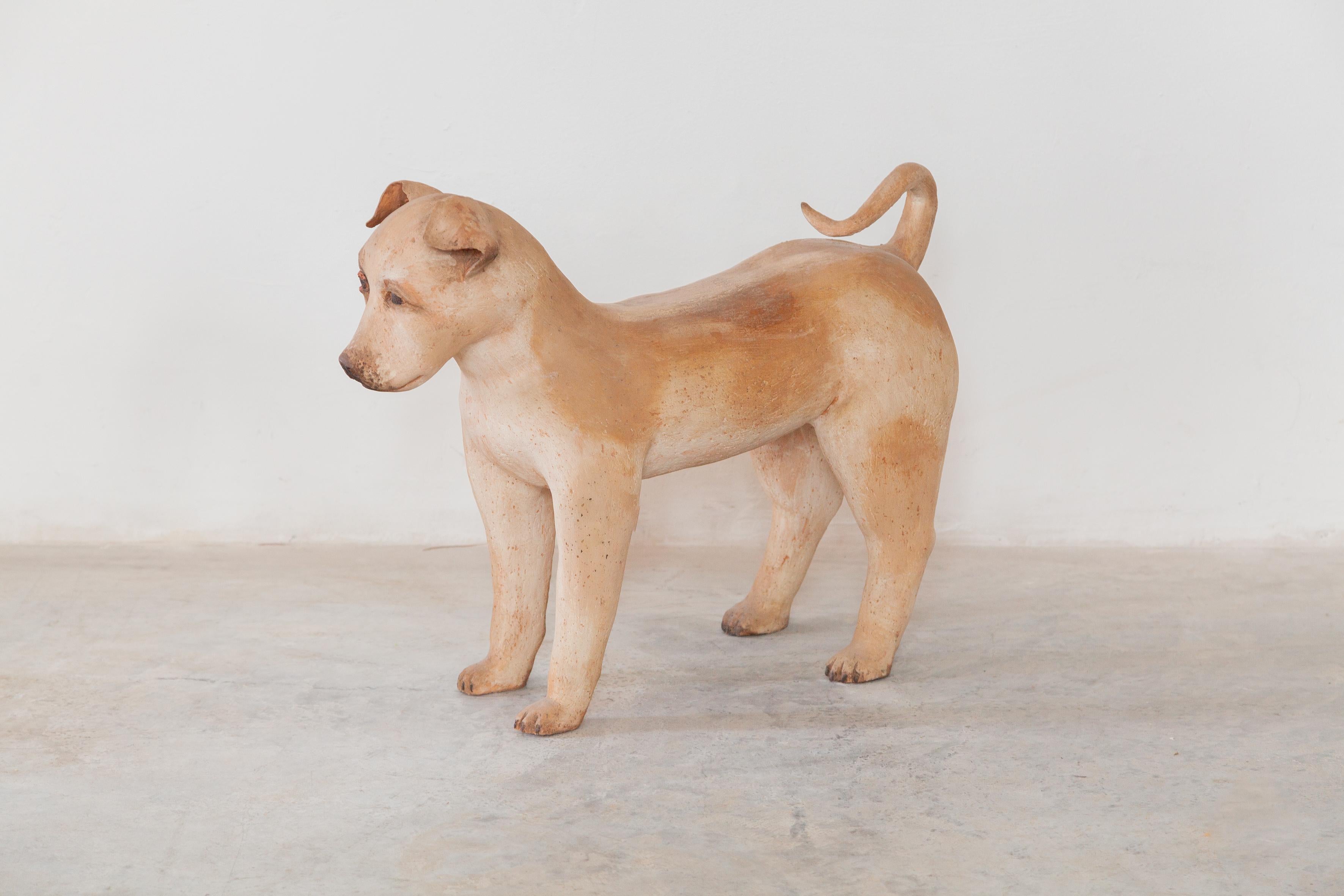 Belgian Ceramic Lifesize Wagging Dog, 1980s, Belgium
