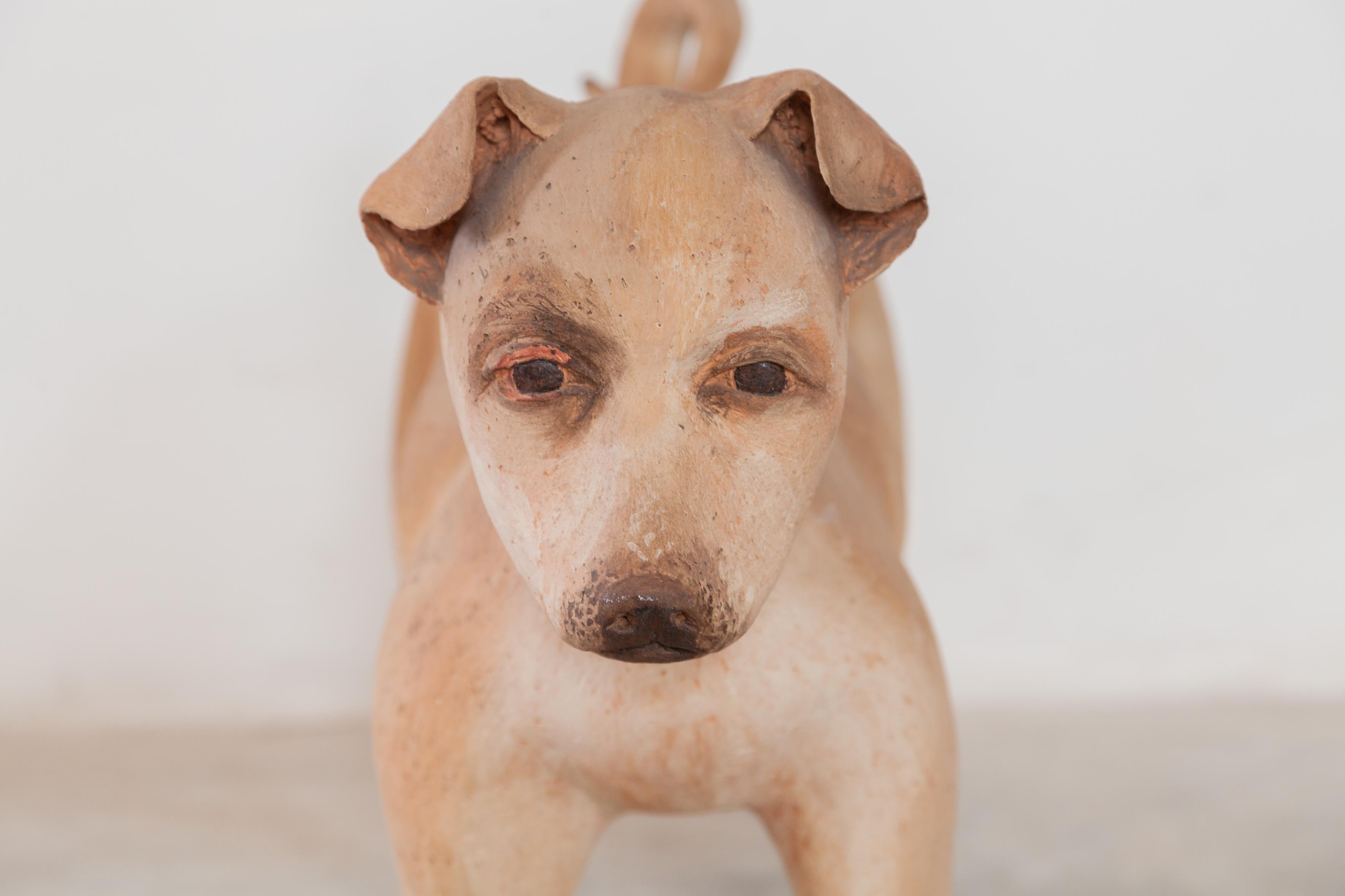Hand-Crafted Ceramic Lifesize Wagging Dog, 1980s, Belgium