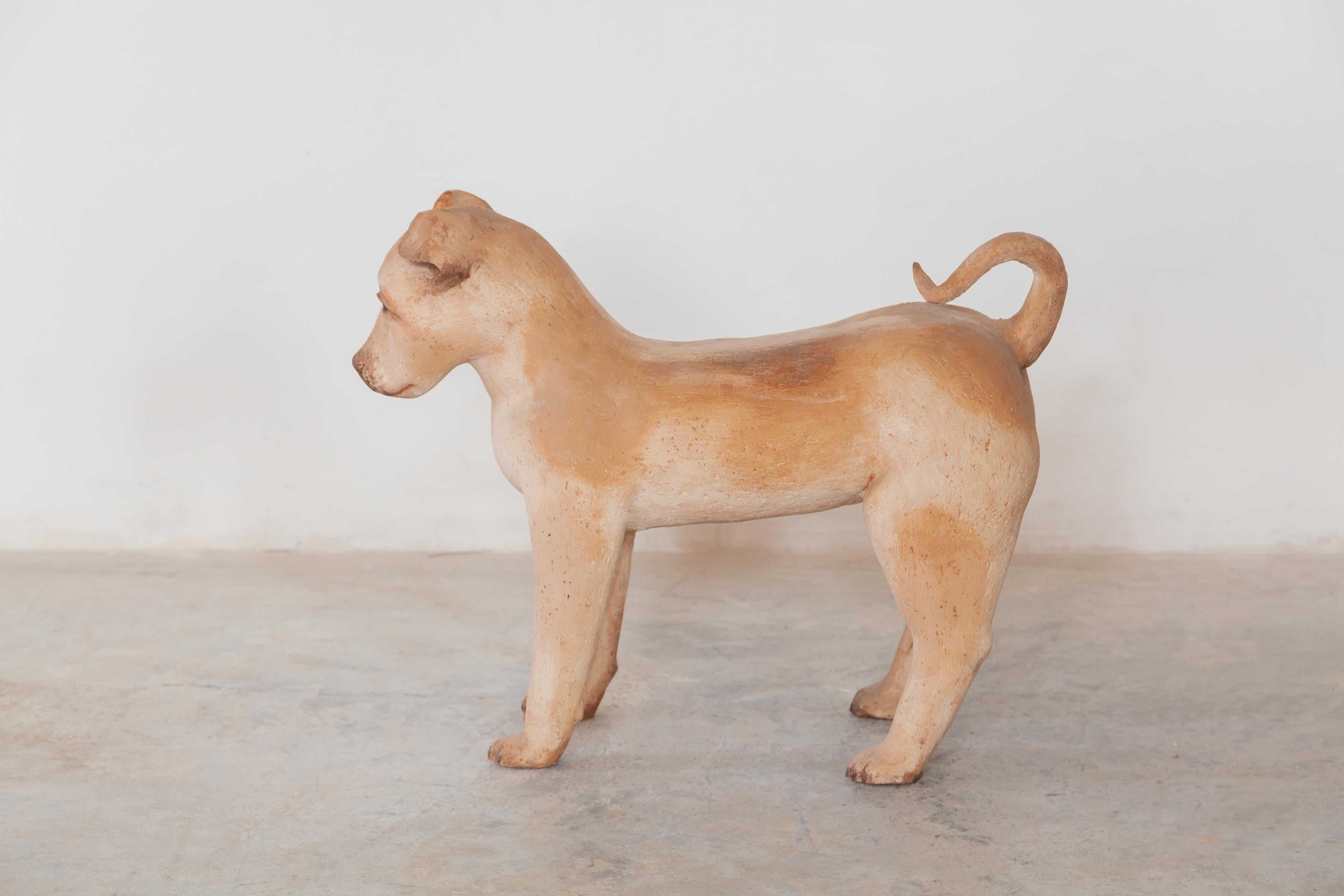 Late 20th Century Ceramic Lifesize Wagging Dog, 1980s, Belgium