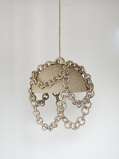 Ceramic link chain pendant light