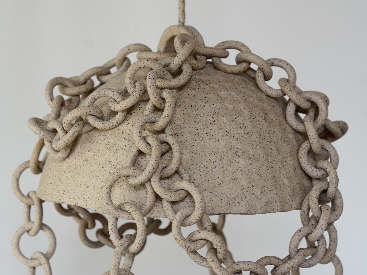 American Ceramic link chain pendant light  For Sale
