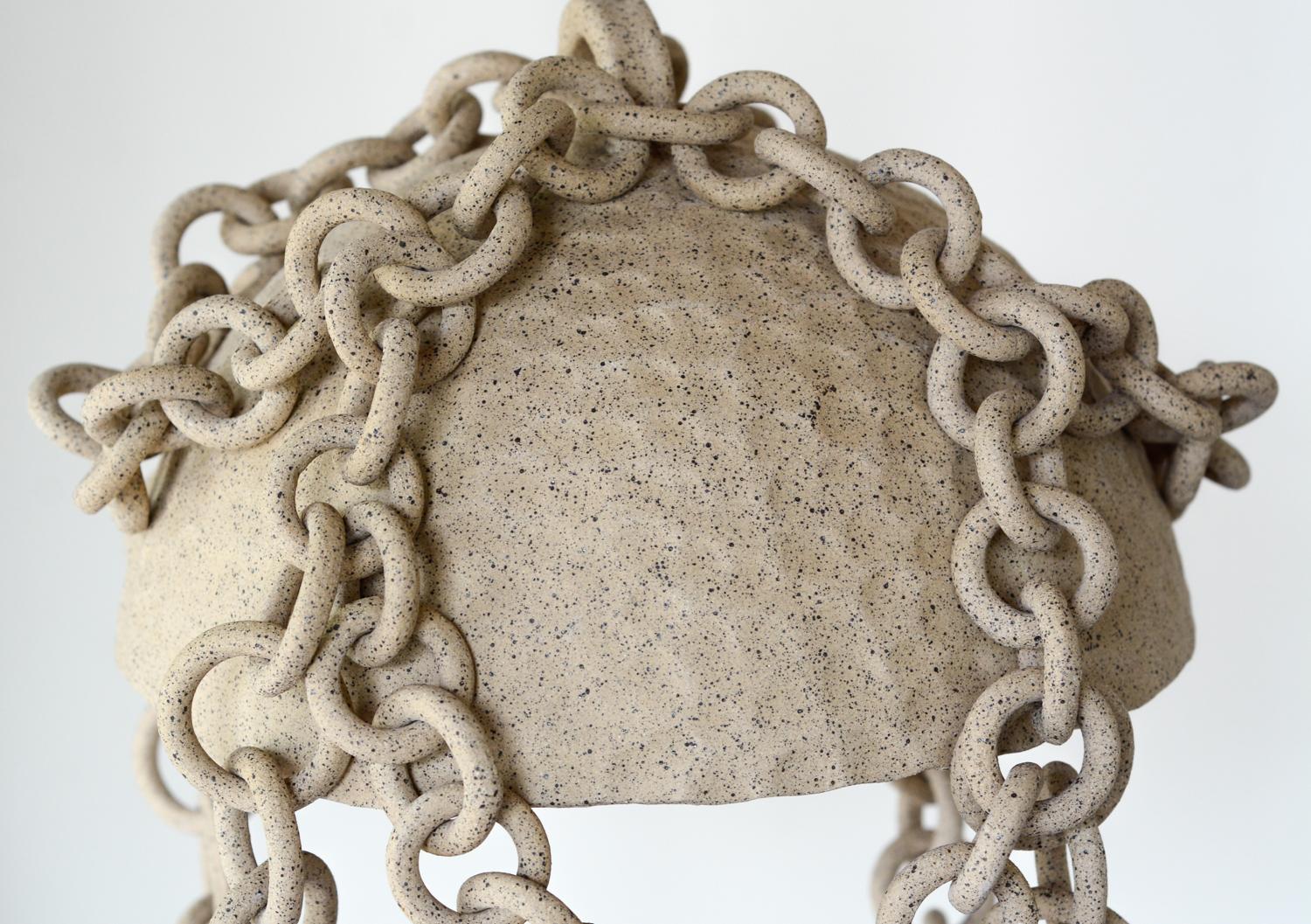 Hand-Crafted Ceramic link chain pendant light  For Sale
