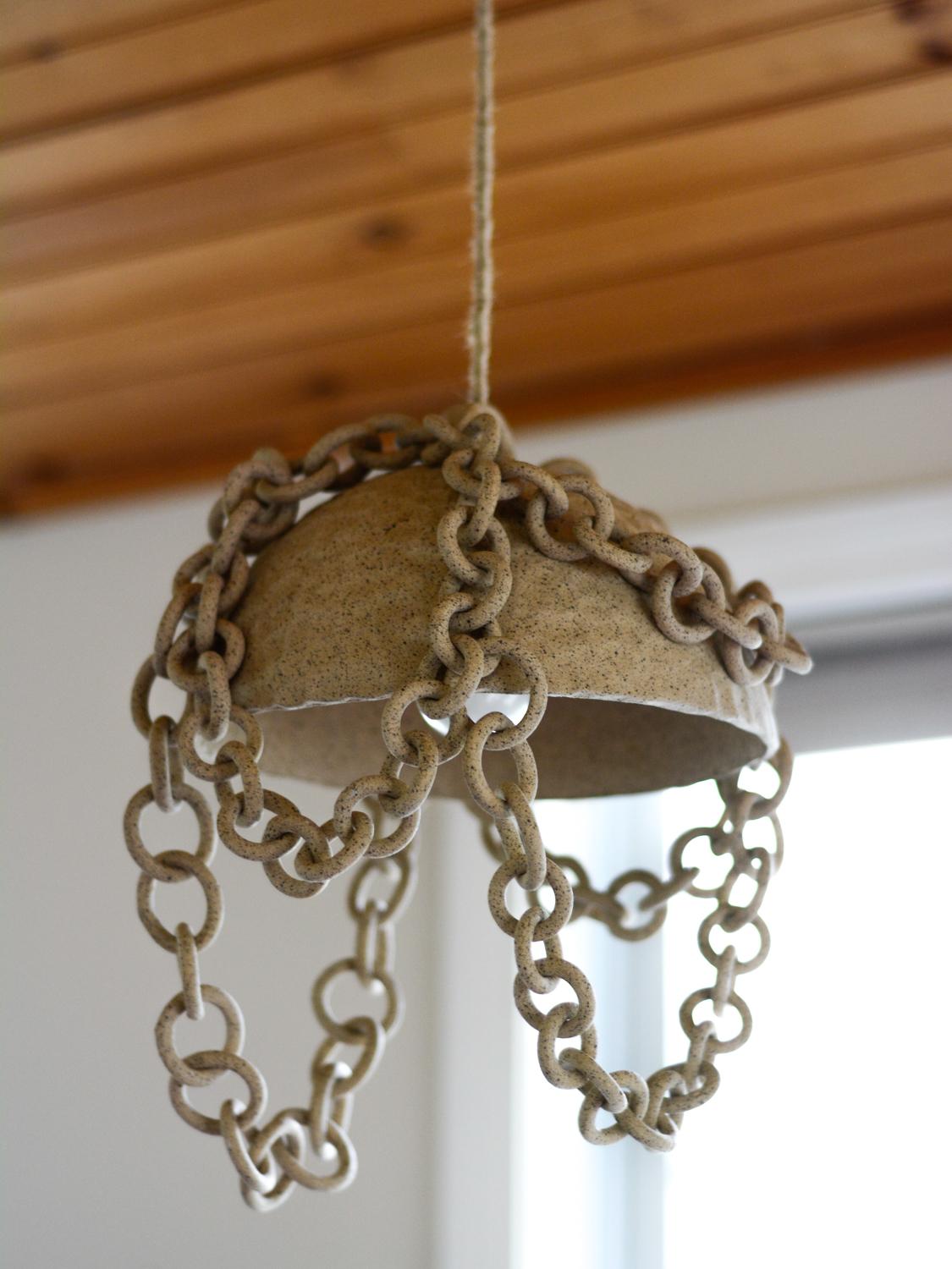Ceramic link chain pendant light  For Sale 1