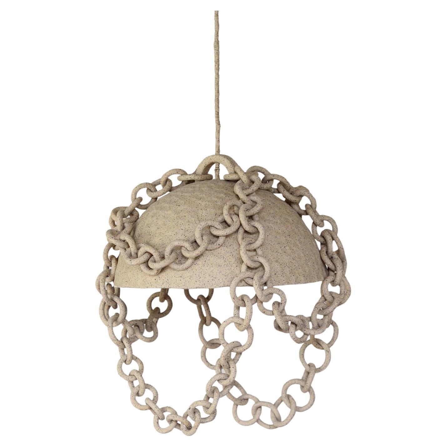 Ceramic link chain pendant light 