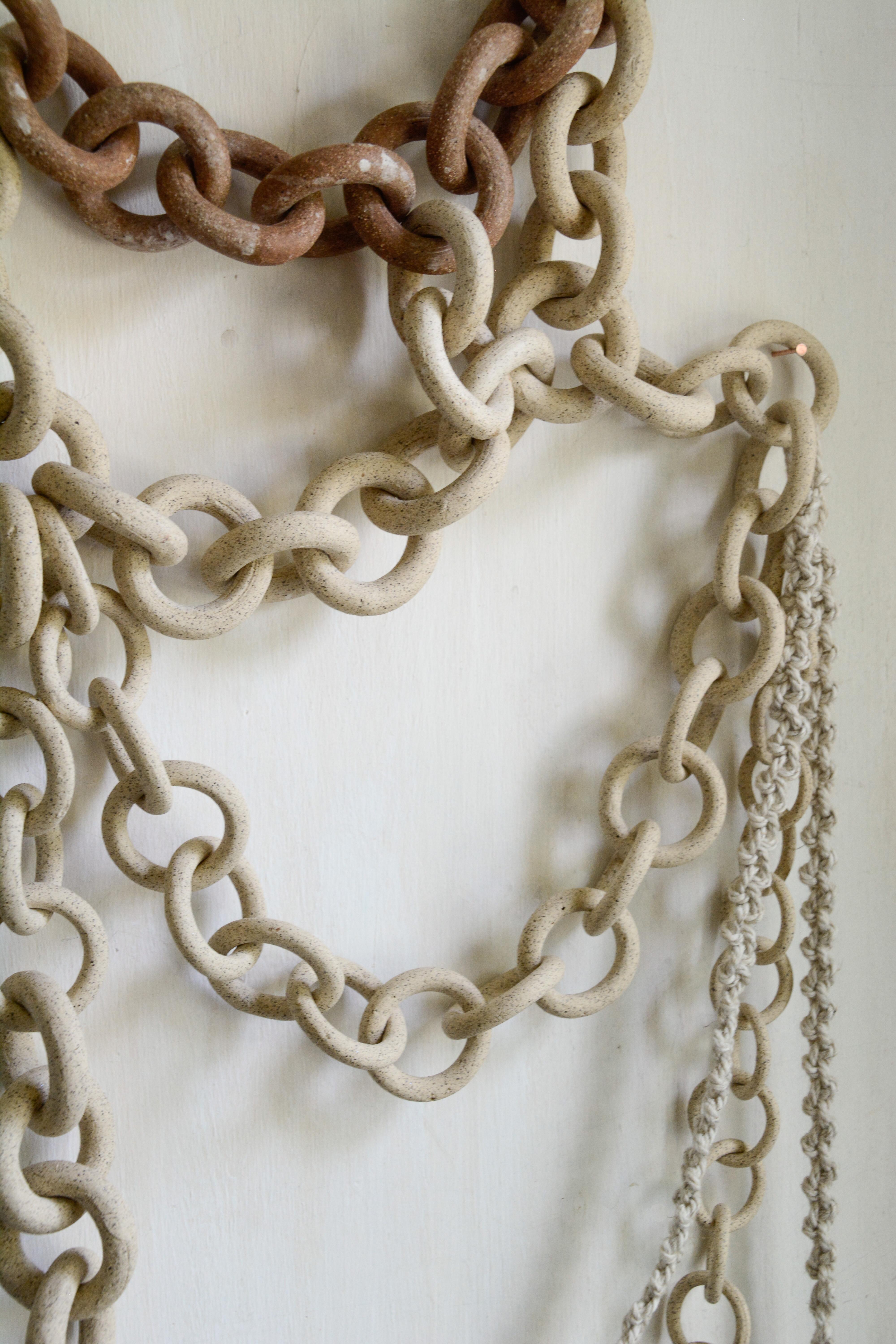 Ceramic Link Chain Wall Sculpture For Sale 3