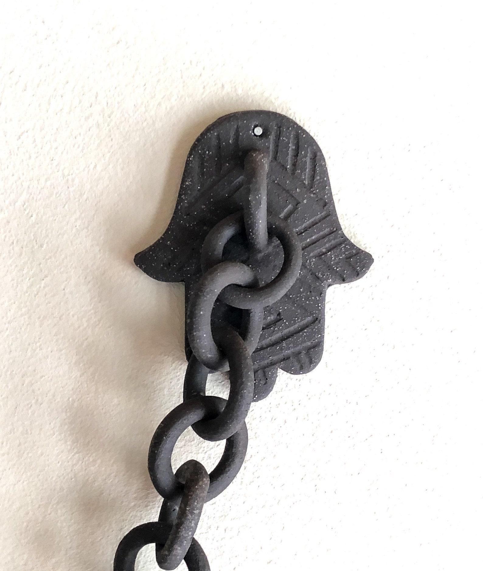 Organic Modern Ceramic Link Chain Wall Sculpture For Sale