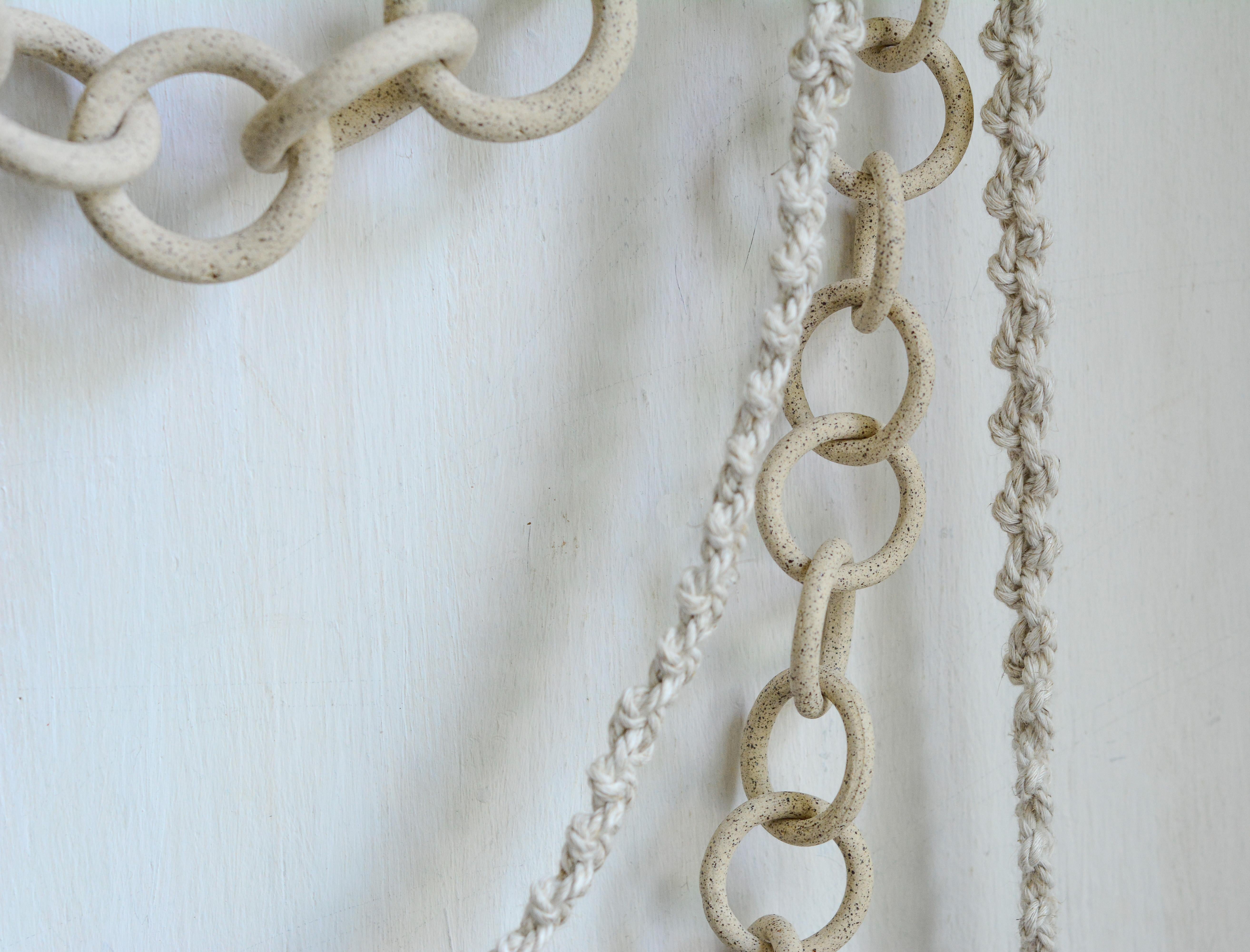 Hand-Crafted Ceramic Link Chain Wall Sculpture
