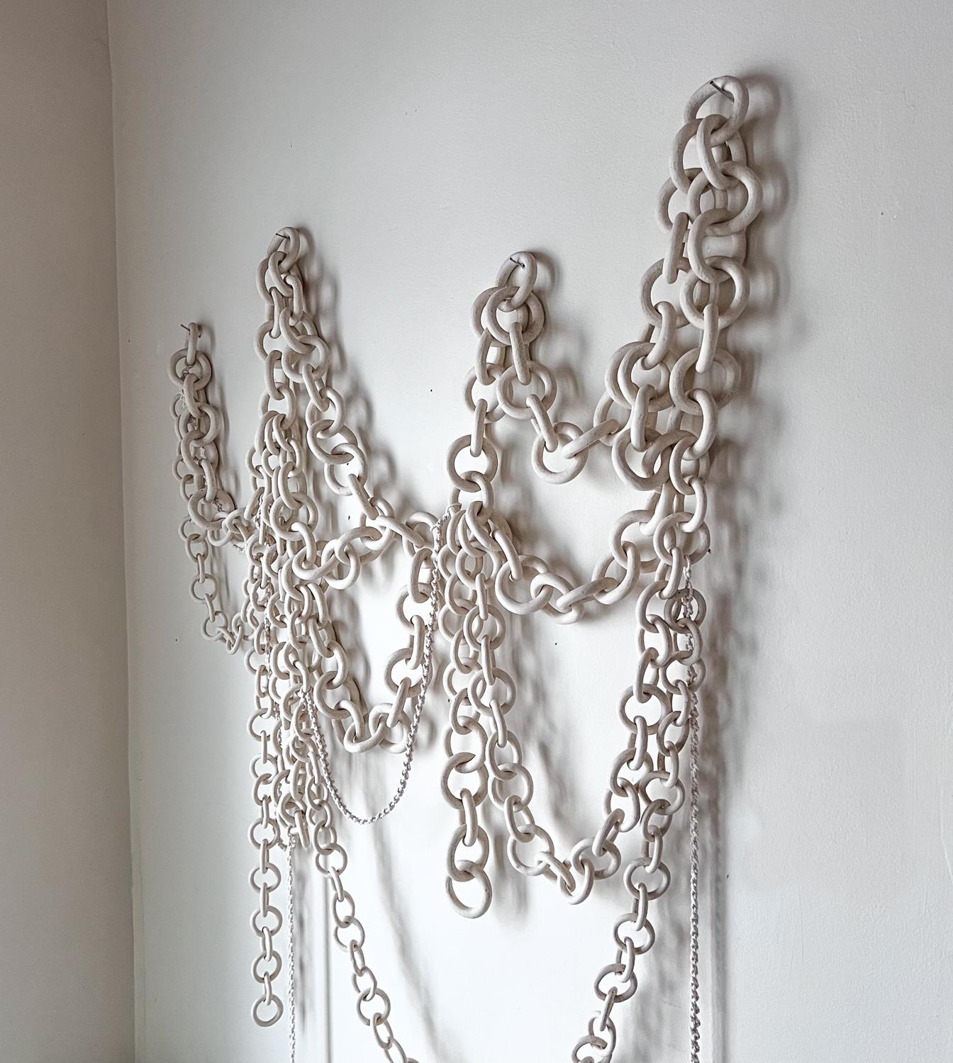 Ceramic Link Chain Wall Sculpture In New Condition For Sale In Stoughton, MA