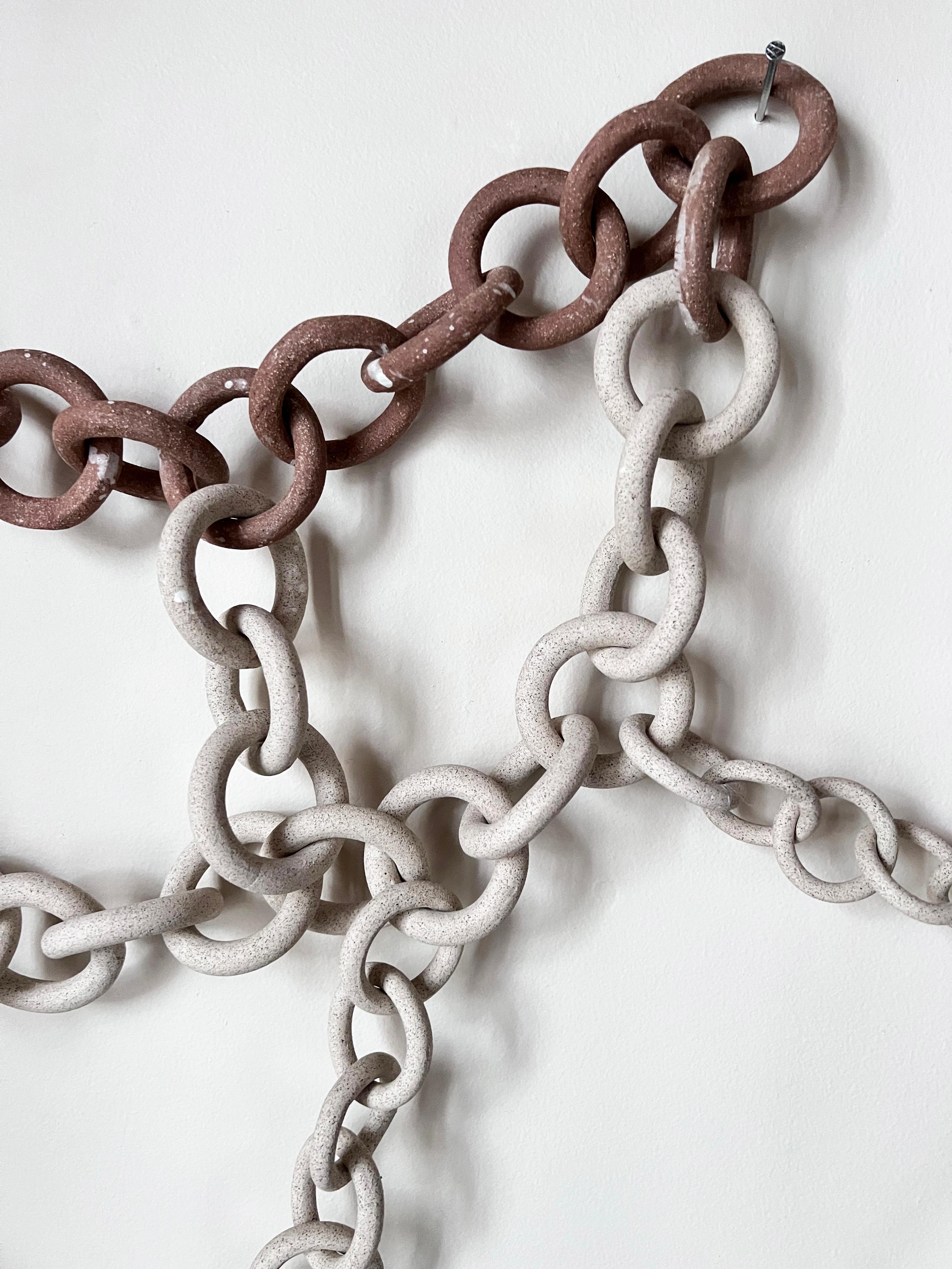 American Ceramic Link Chain Wall Sculpture For Sale