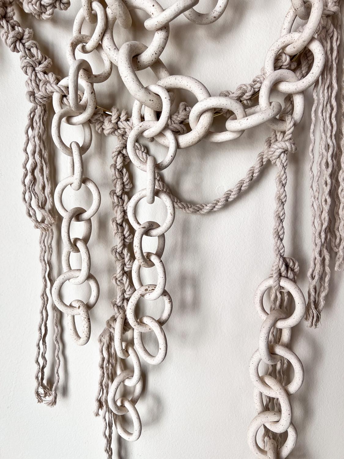 Ceramic Link Chain Wall Sculpture In New Condition In Attleboro, MA