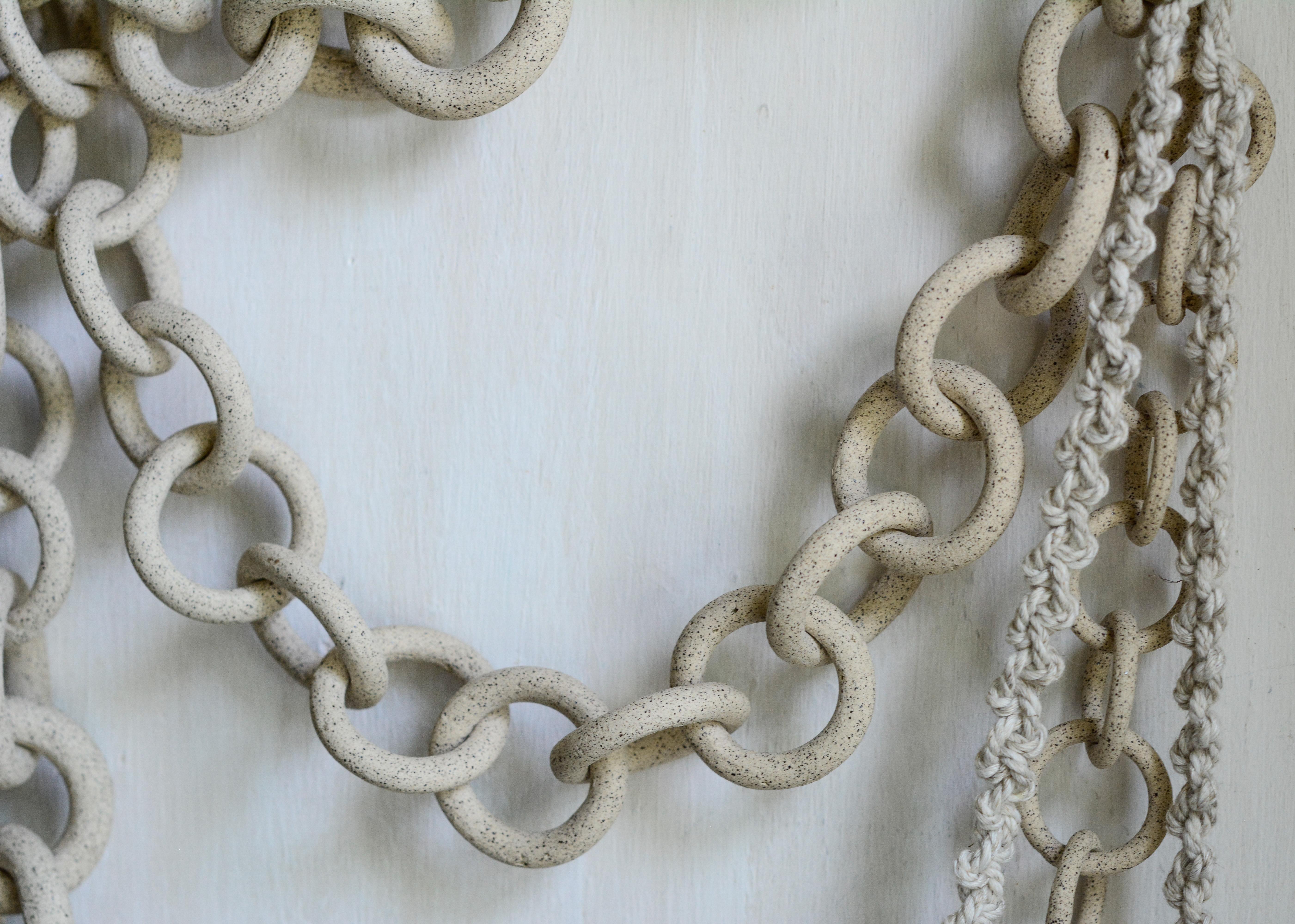 Contemporary Ceramic Link Chain Wall Sculpture