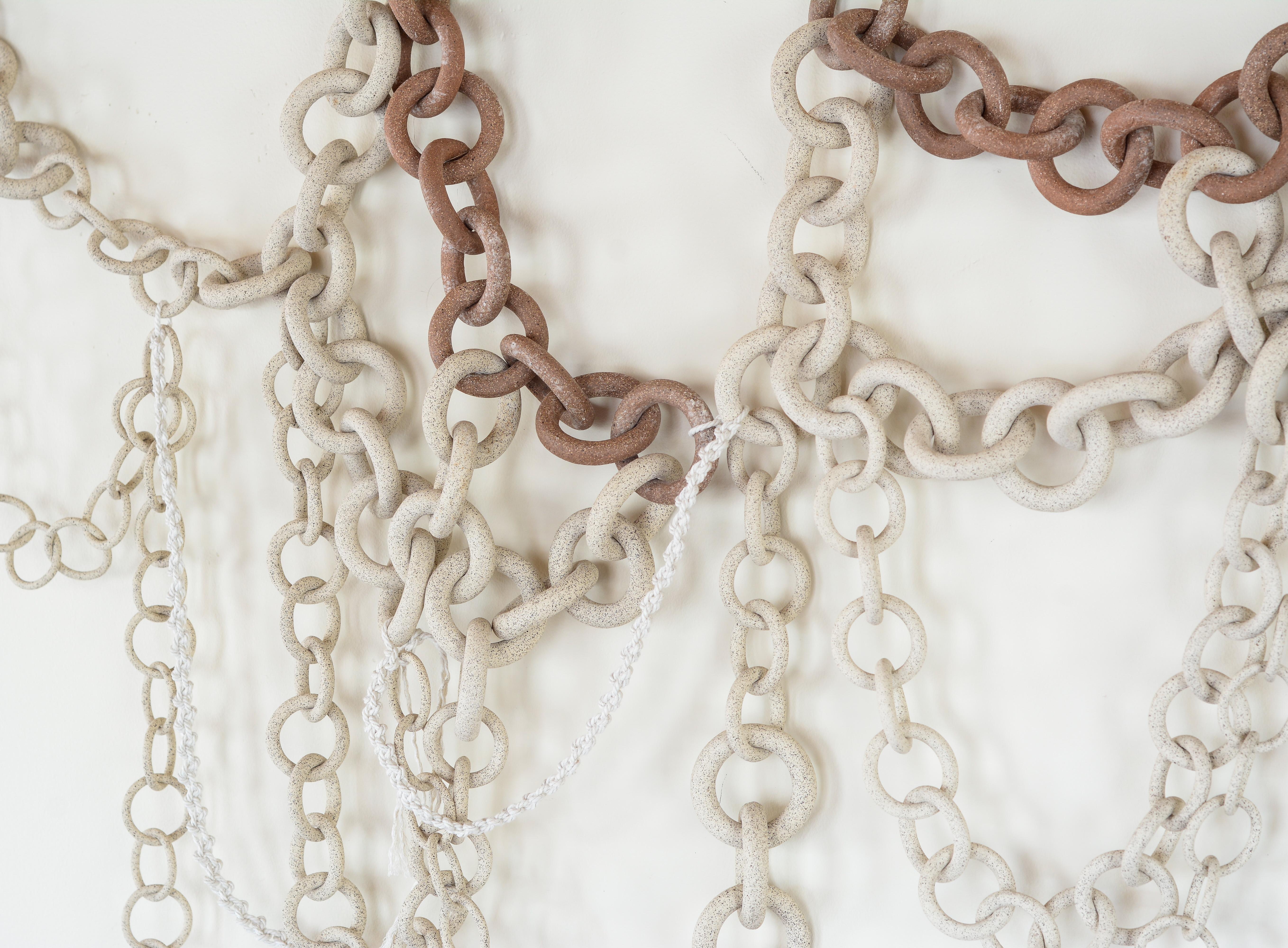 Contemporary Ceramic Link Chain Wall Sculpture