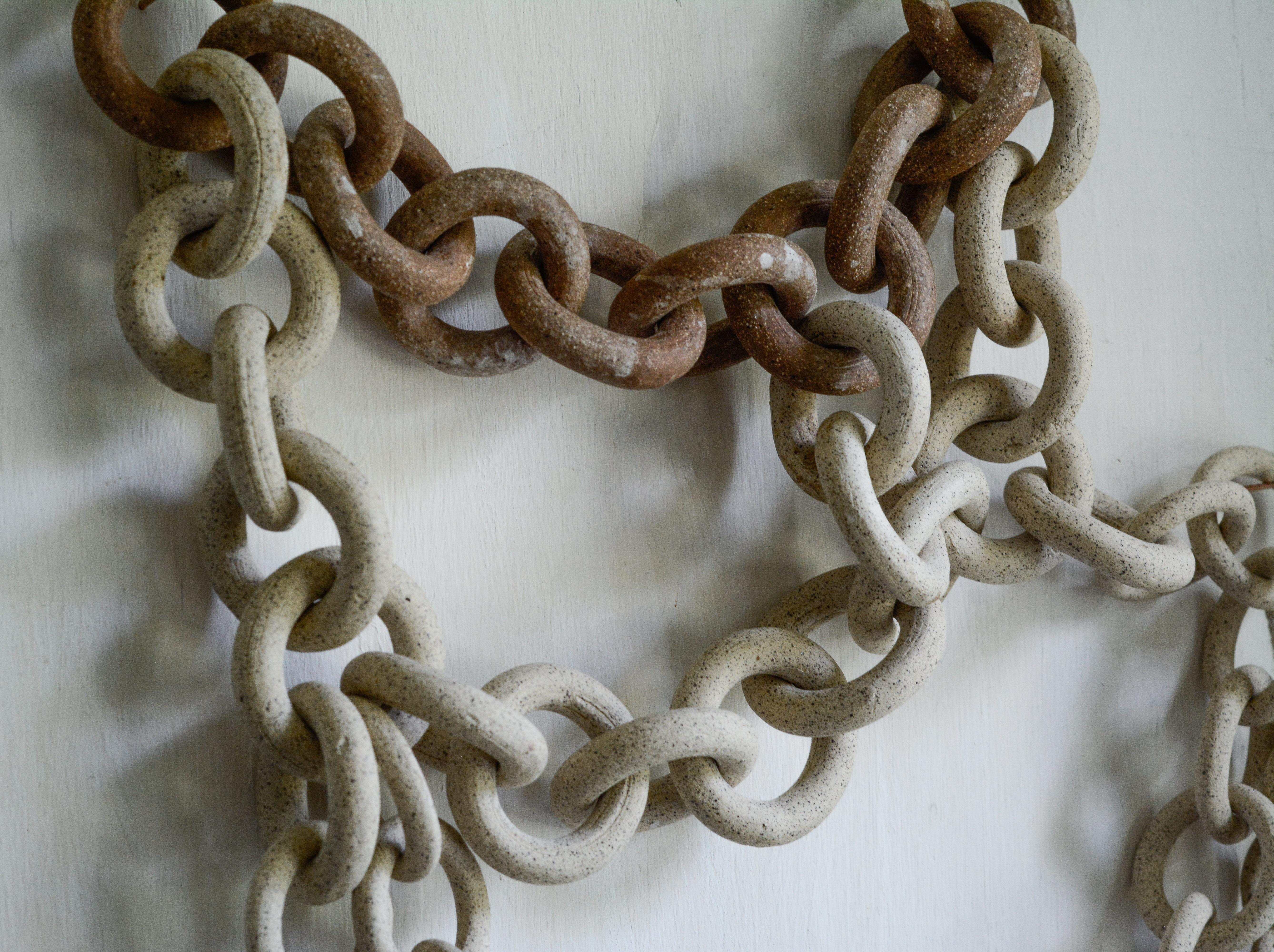 Ceramic Link Chain Wall Sculpture For Sale 2