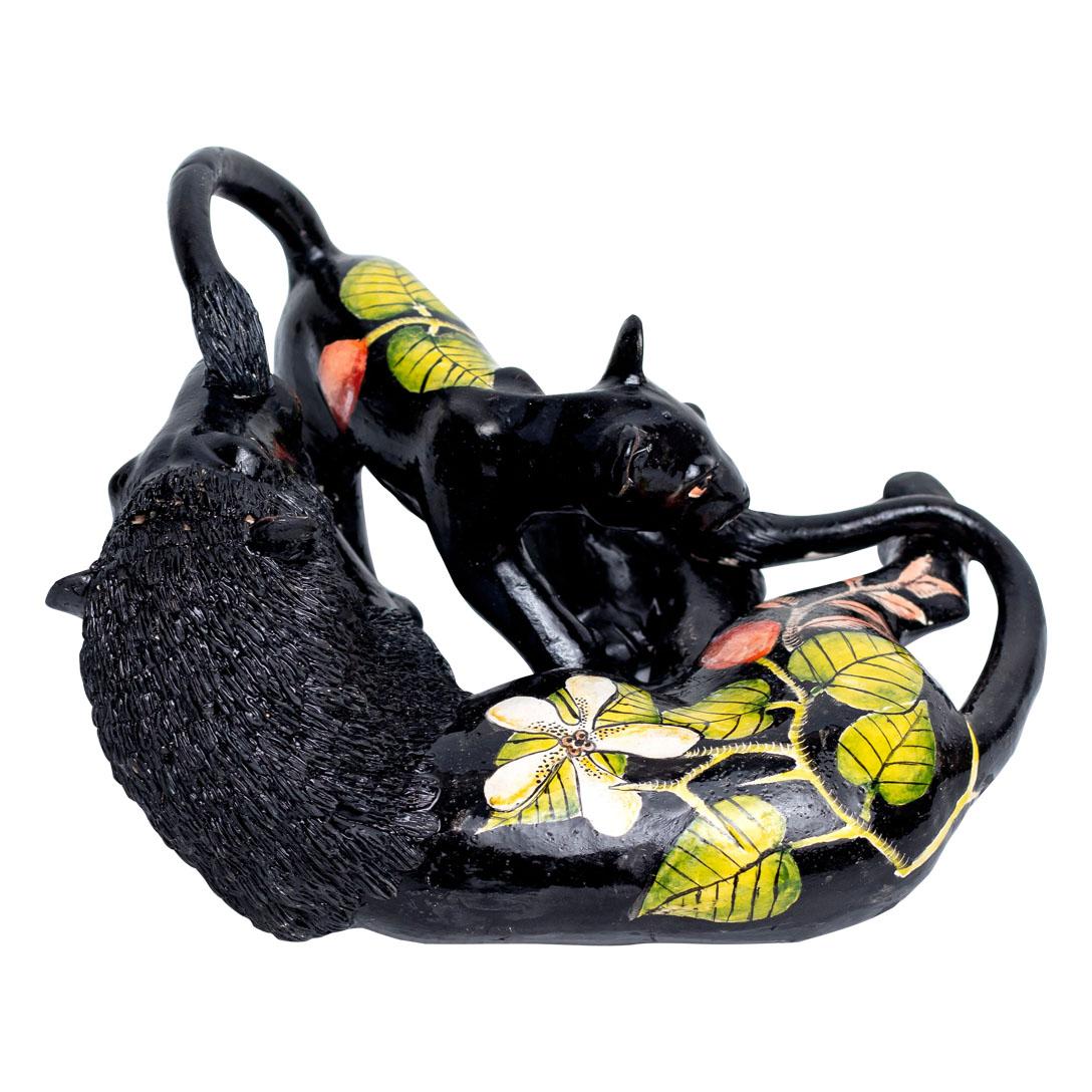 Contemporary Ceramic  Lion And Cub  Sculpture , hand made in South Africa For Sale