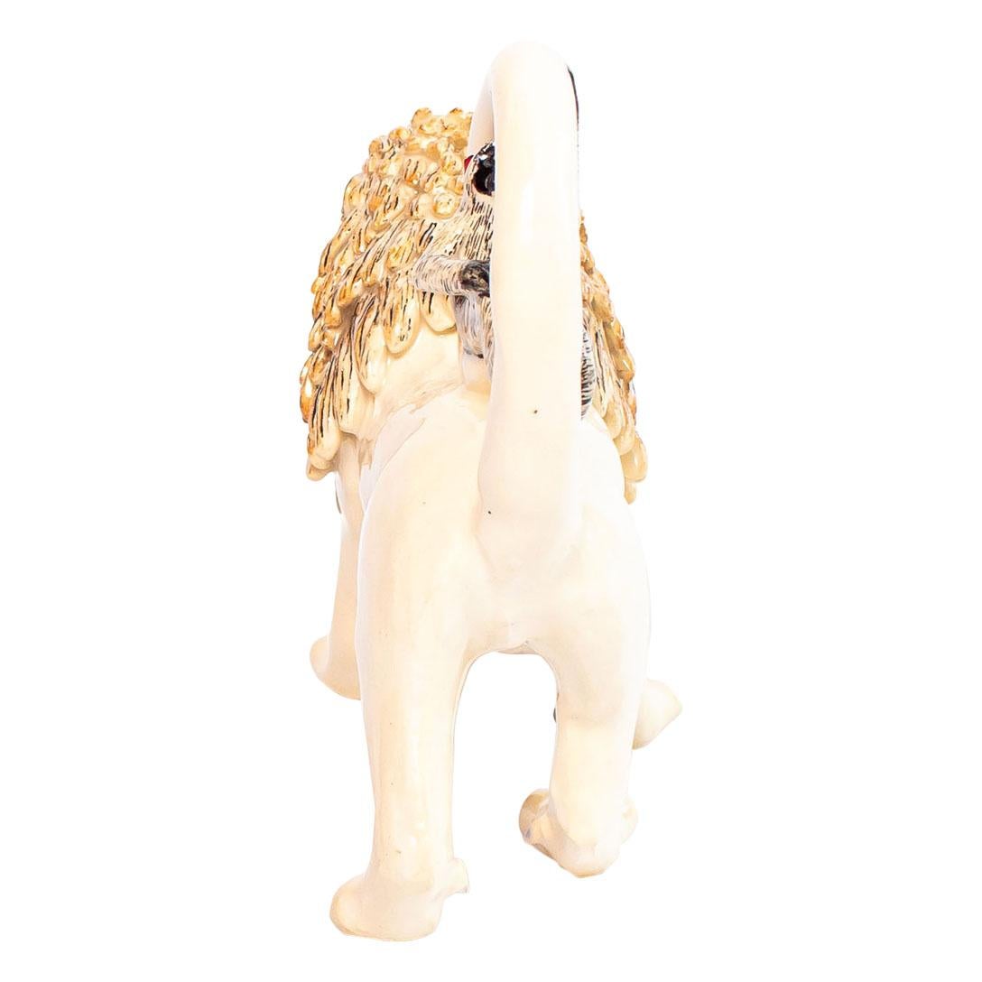 Modern Ceramic Lion And Monkey Rider, Hand  made in South Africa