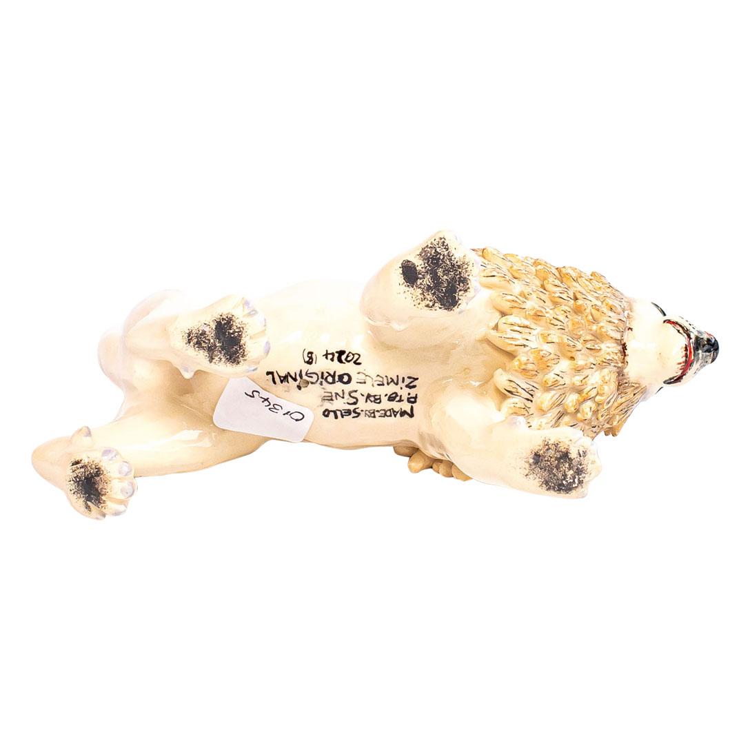 Fired Ceramic Lion And Monkey Rider, Hand  made in South Africa