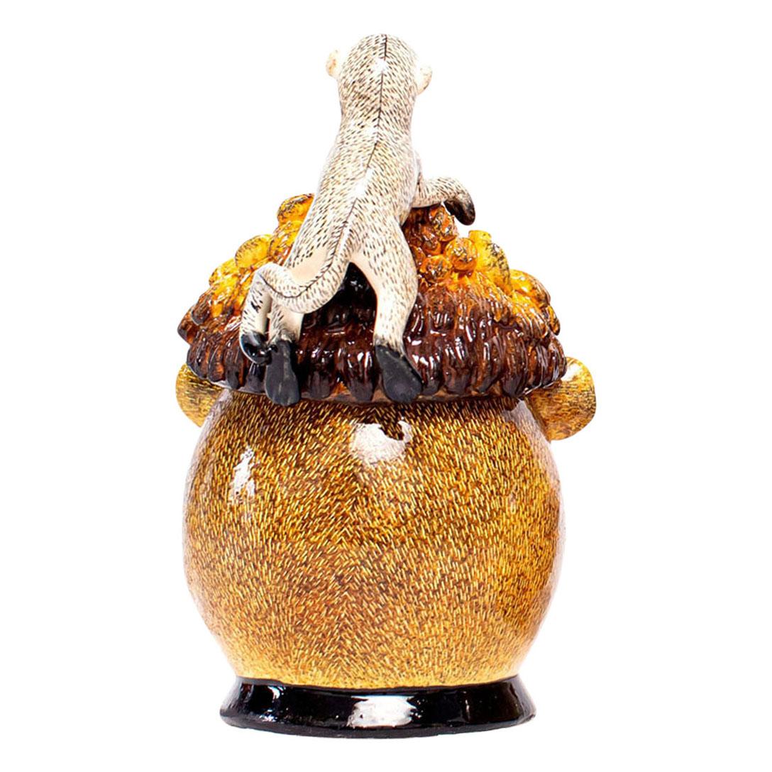 South African Ceramic Lion Head Jewelry Box  , hand made in South Africa For Sale