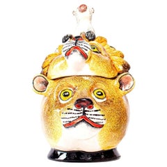 Ceramic Lion Head Jewelry Box  , hand made in South Africa