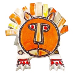 Ceramic Lion Sculpture by Bruno Gambone, circa Late 1960s