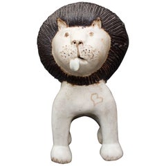 Ceramic Lion Sculpture by Bruno Gambone, Italy circa 1970s