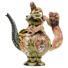 Ceramic Lion Teapot , hand made in South Africa