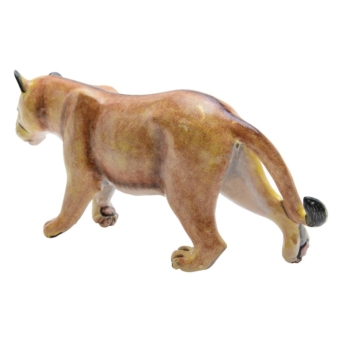Cerámica  Leona  Escultura , Hand Made Y Pintada En Sudáfrica Moderno en venta