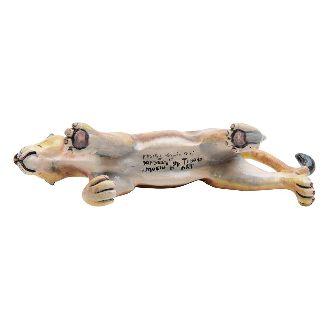 Cerámica  Leona  Escultura , Hand Made Y Pintada En Sudáfrica Sudafricano en venta