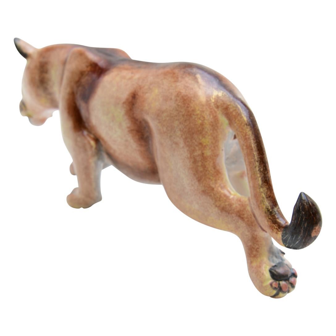South African Ceramic  Lioness  Sculpture , Hand Made And Painted In South Africa For Sale