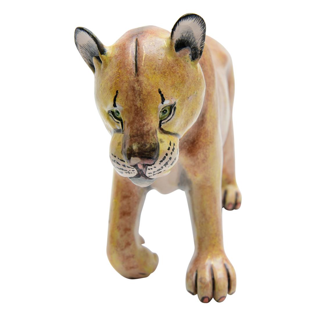 Cerámica  Leona  Escultura , Hand Made Y Pintada En Sudáfrica Siglo XXI y contemporáneo en venta