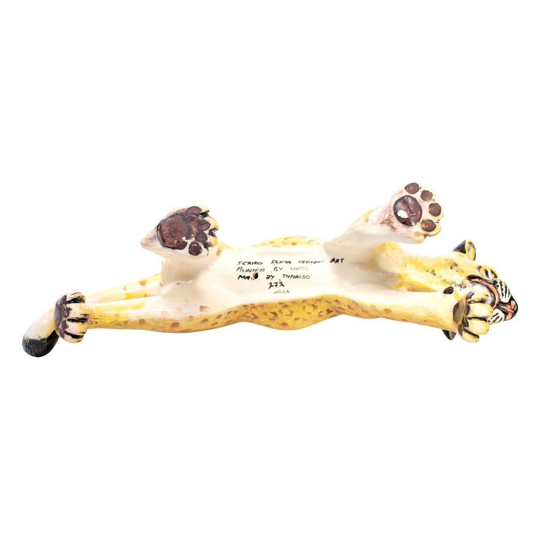 South African Ceramic  Lioness Sculpture  , hand made in South Africa For Sale