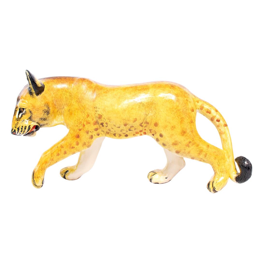 Fired Ceramic  Lioness Sculpture  , hand made in South Africa For Sale