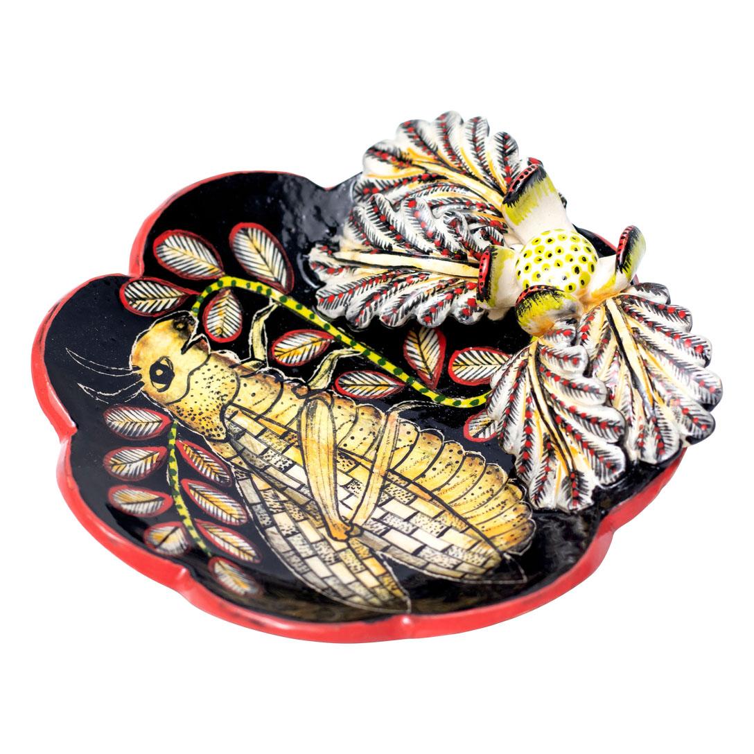 Hand-Painted Ceramic Locust Coin Dish , hand made in South Africa