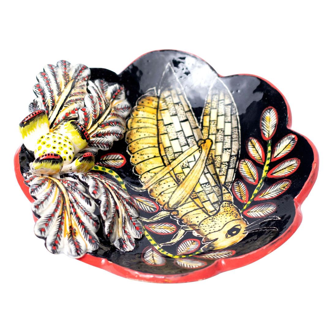 Contemporary Ceramic Locust Coin Dish , hand made in South Africa