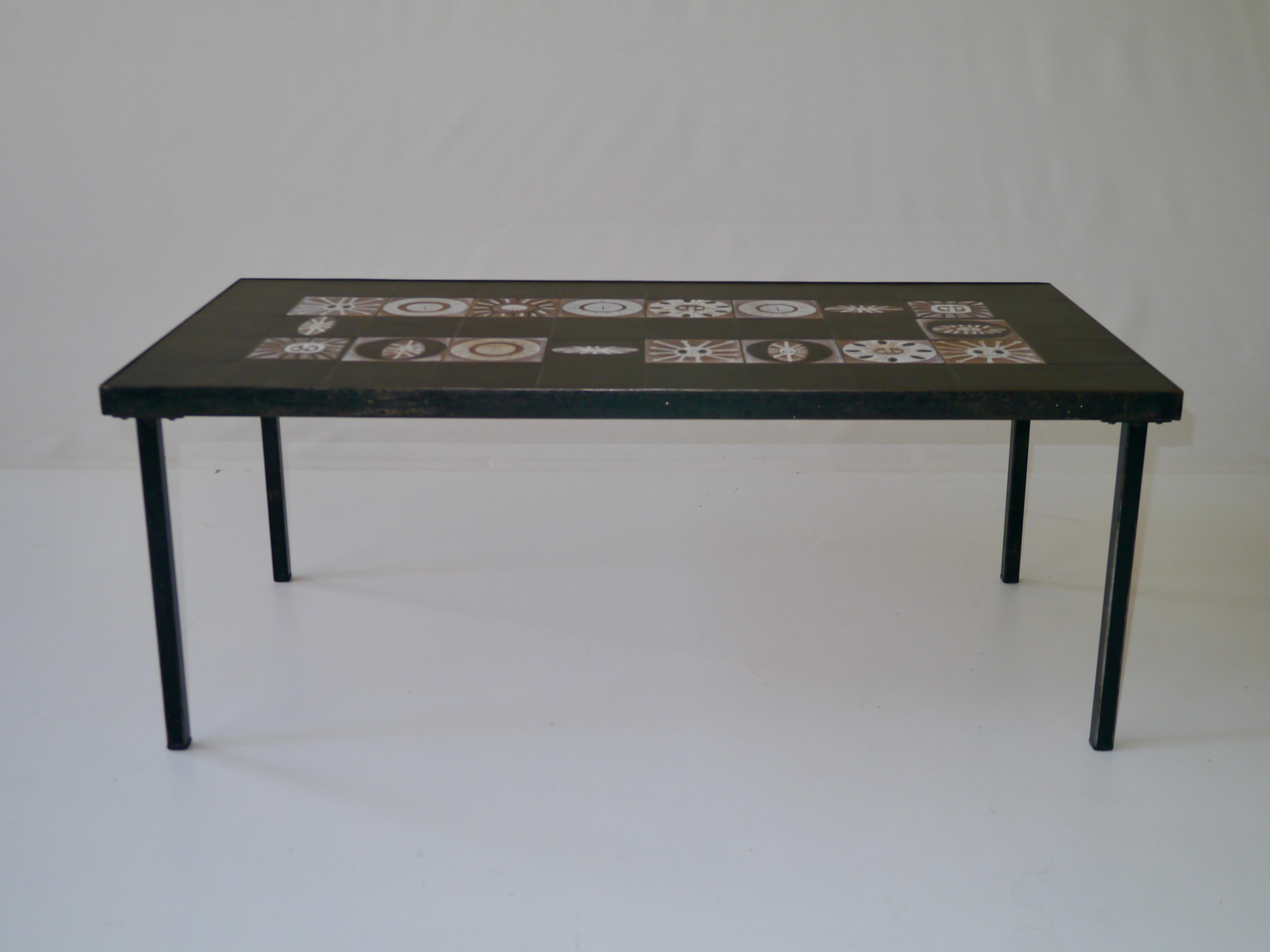 French Ceramic Low Table, Roger Capron, France c. 1960 For Sale