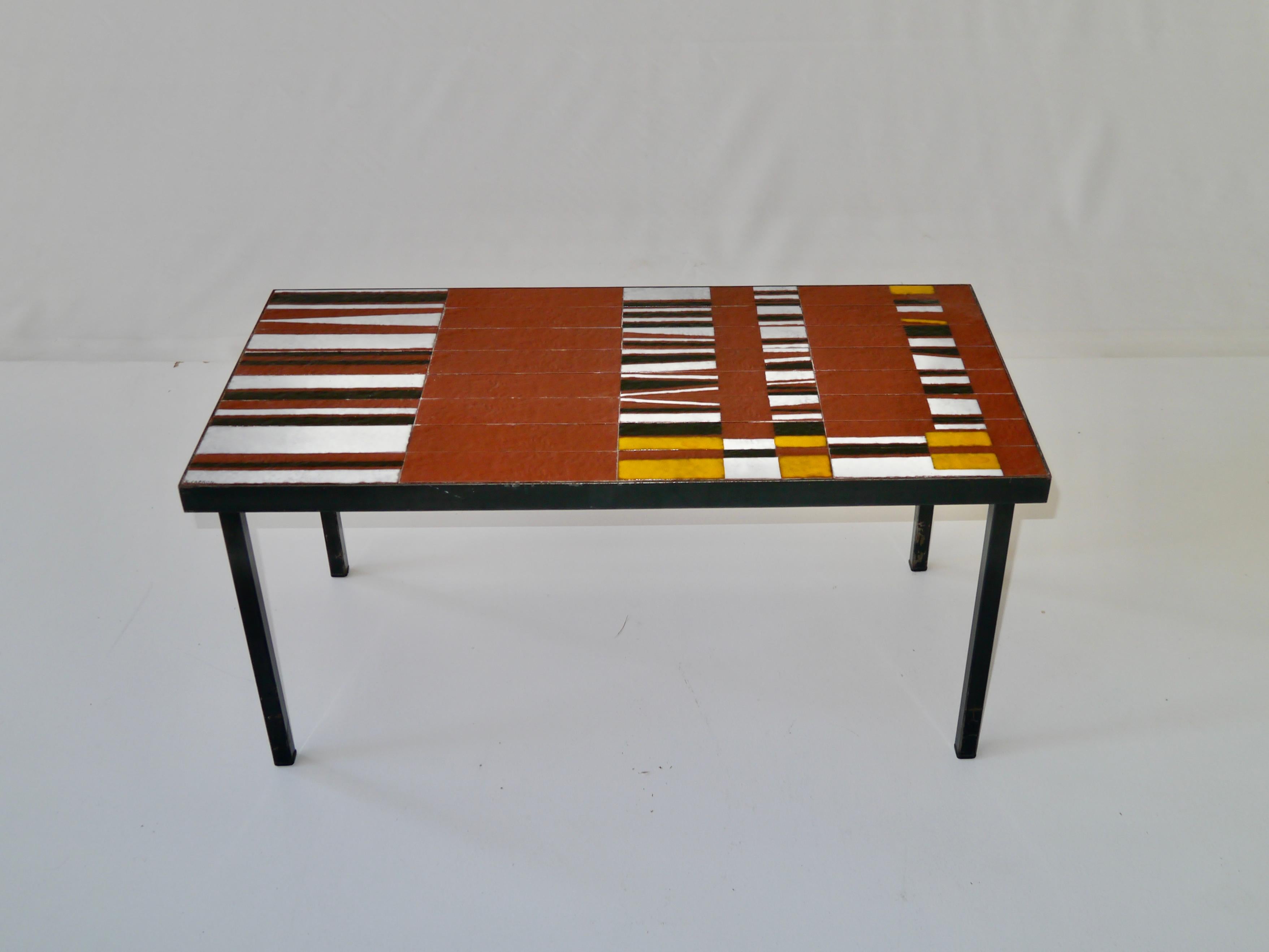 French Ceramic Low Table, Roger Capron, Vallauris c. 1960 For Sale