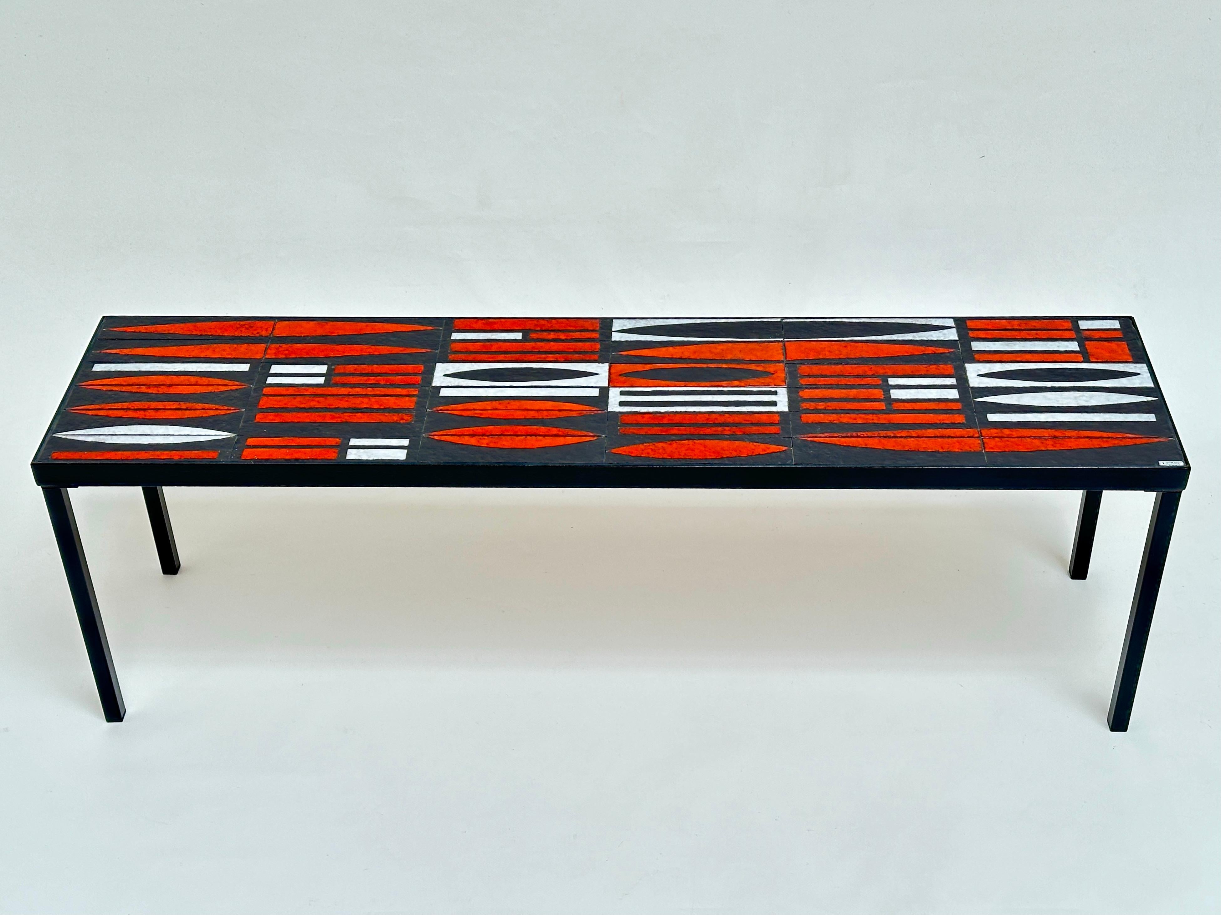 Glazed Ceramic Low Table, Roger Capron, Vallauris c. 1960 For Sale