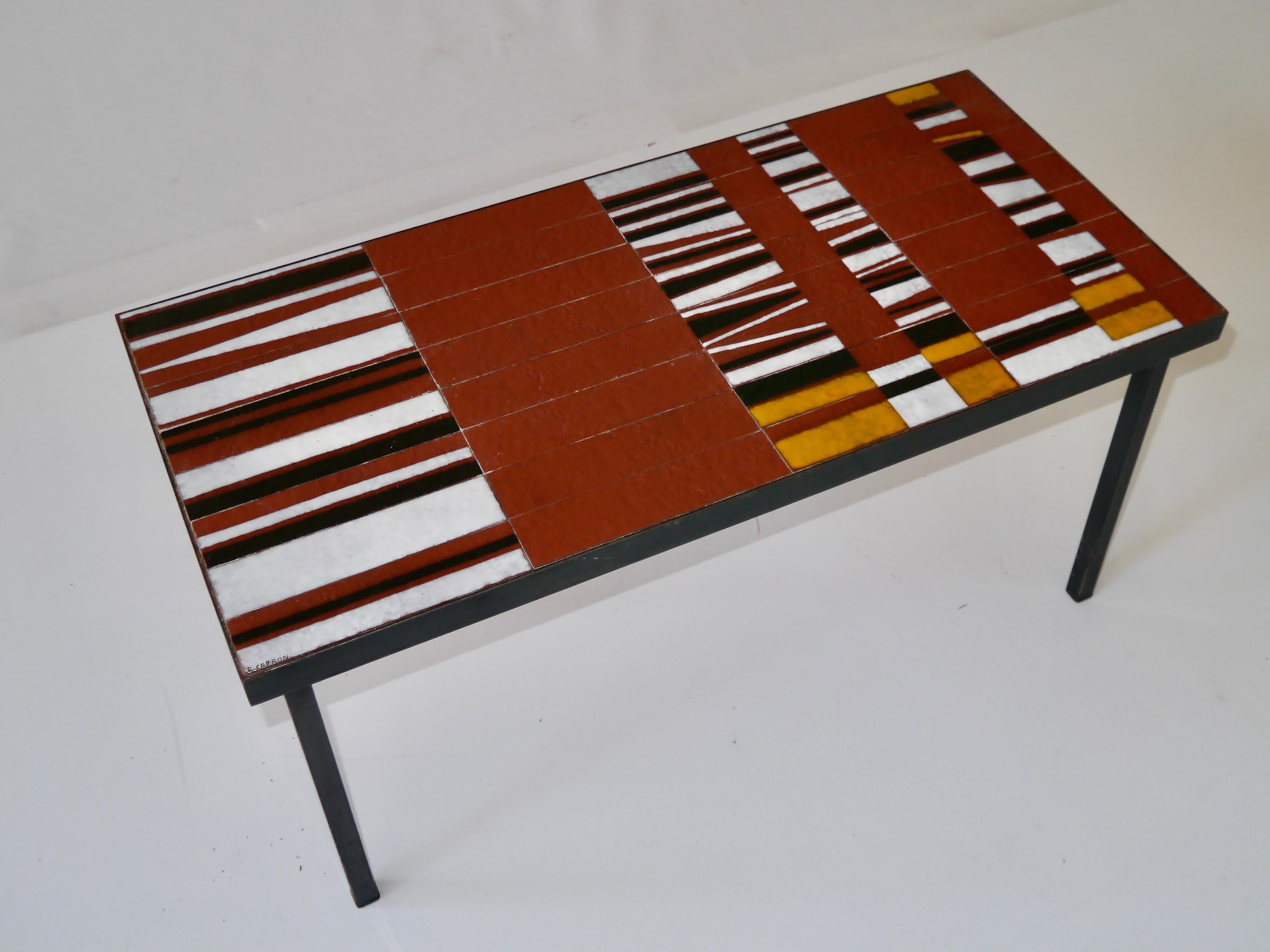Ceramic Low Table, Roger Capron, Vallauris c. 1960 In Fair Condition For Sale In St Ouen, FR