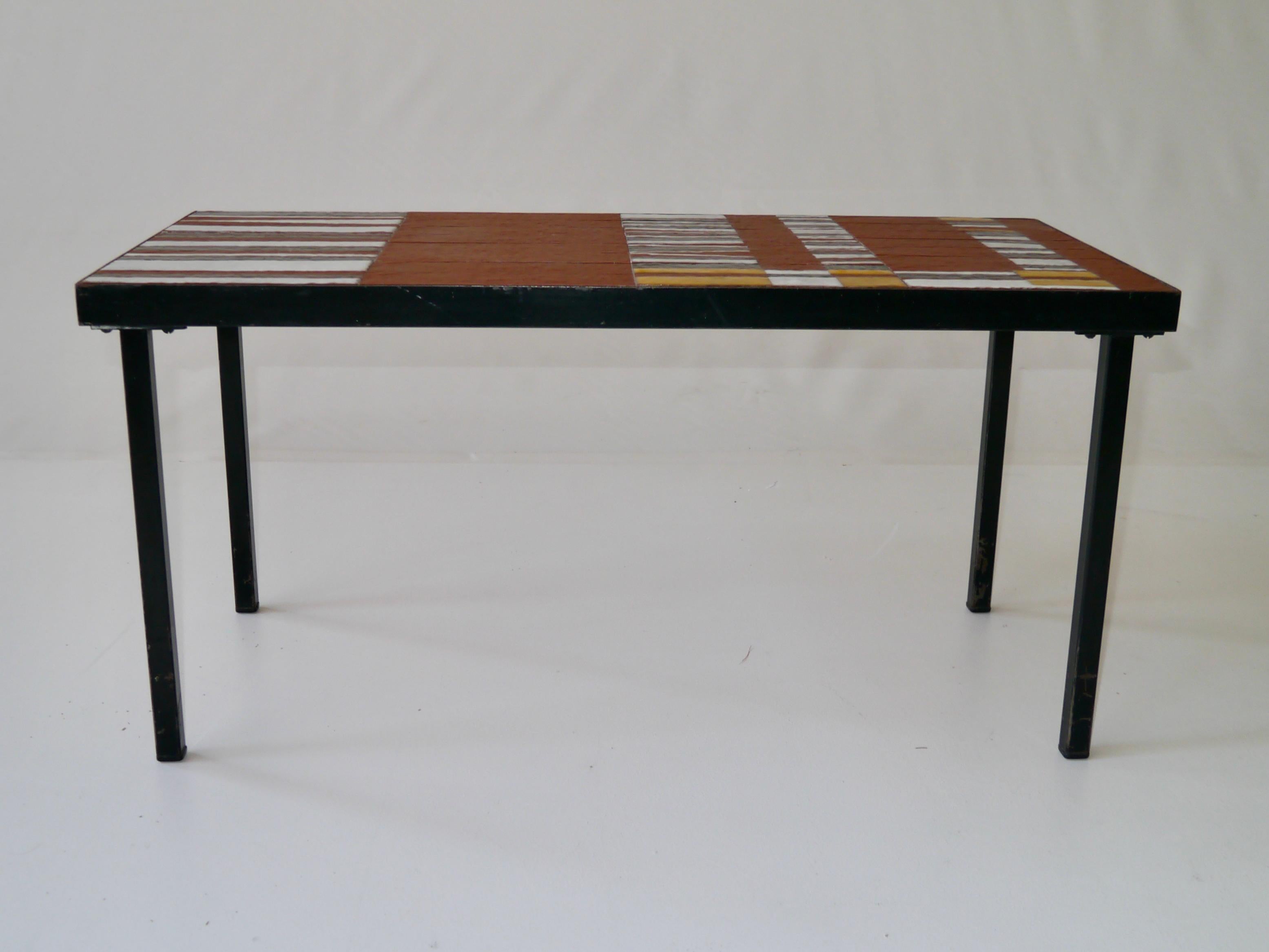Mid-20th Century Ceramic Low Table, Roger Capron, Vallauris c. 1960 For Sale