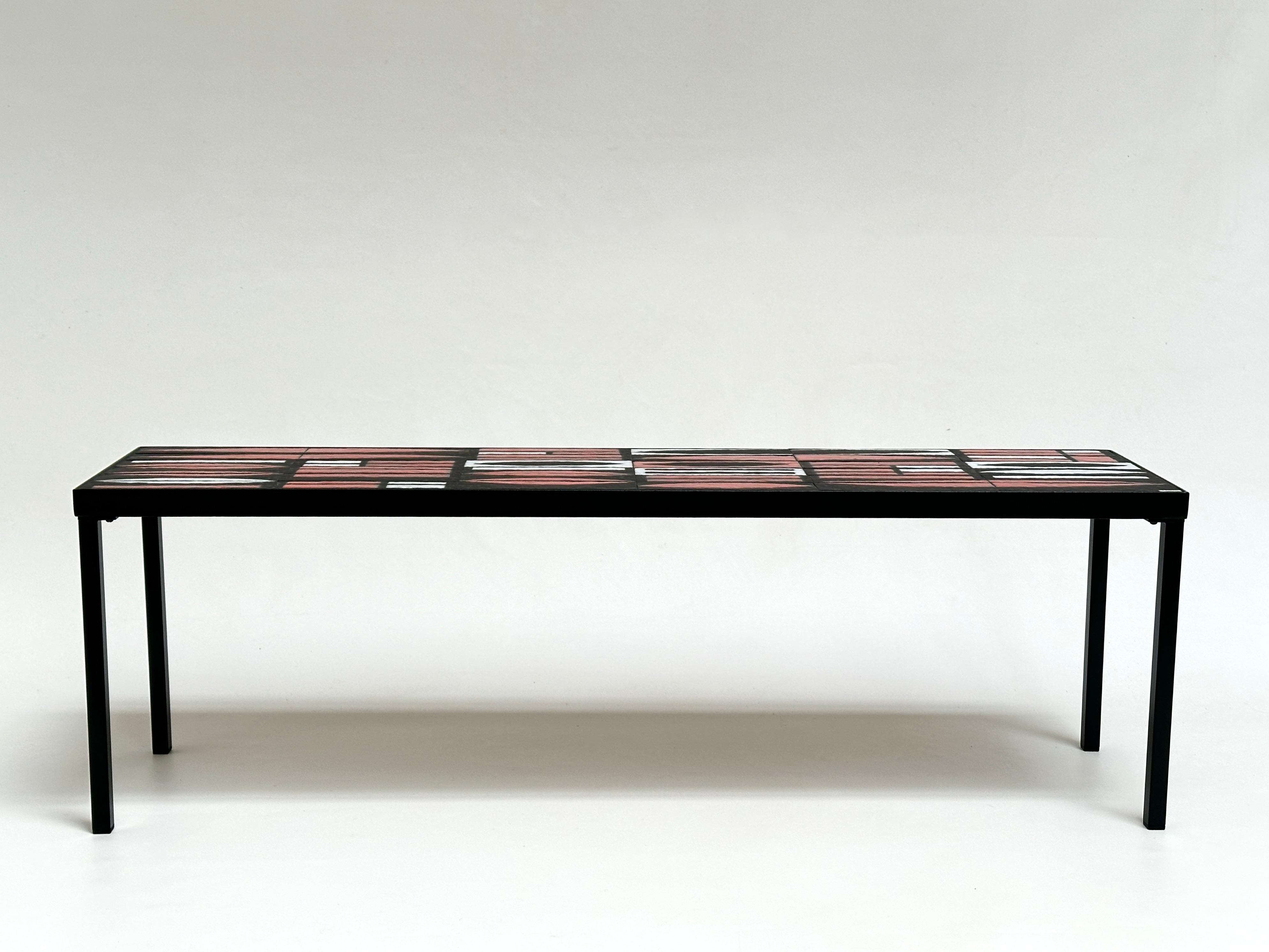 Mid-20th Century Ceramic Low Table, Roger Capron, Vallauris c. 1960 For Sale