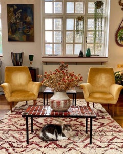 Ceramic Low Table with Red-Hued Tiles by Mado Jolain 'circa 1950s'