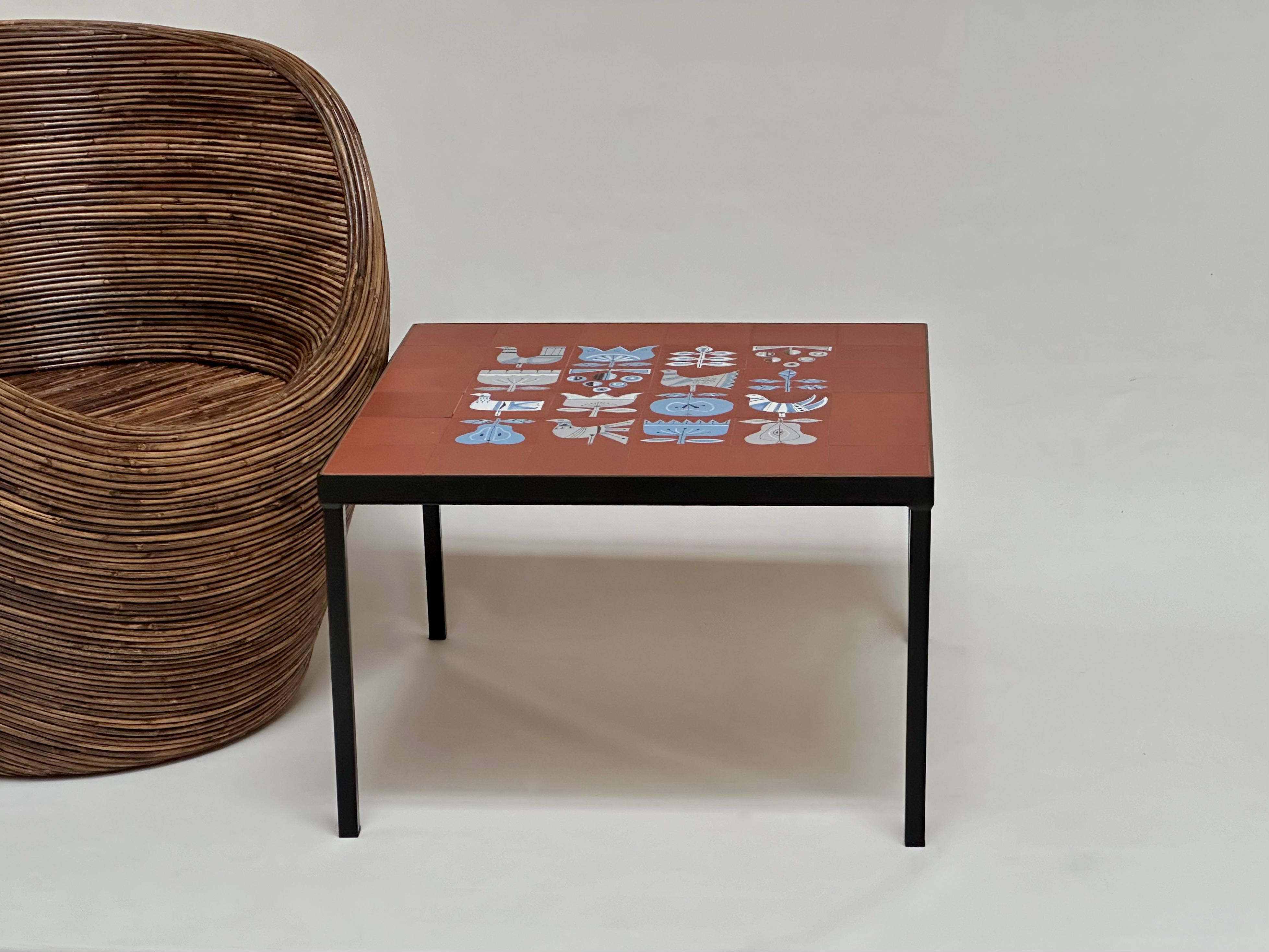 Table basse avec carreaux de Roger Capron en vente 2