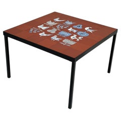 Ceramic Low Table with Roger Capron's Tiles, France circa 1950