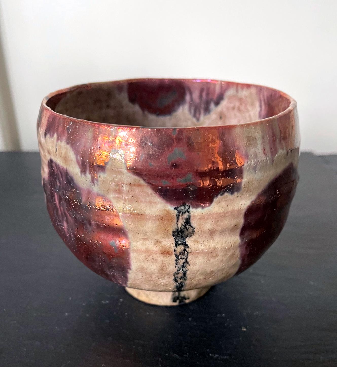 Modern Ceramic Lusterware Bowl with Metallic Glaze by Beatrice Wood