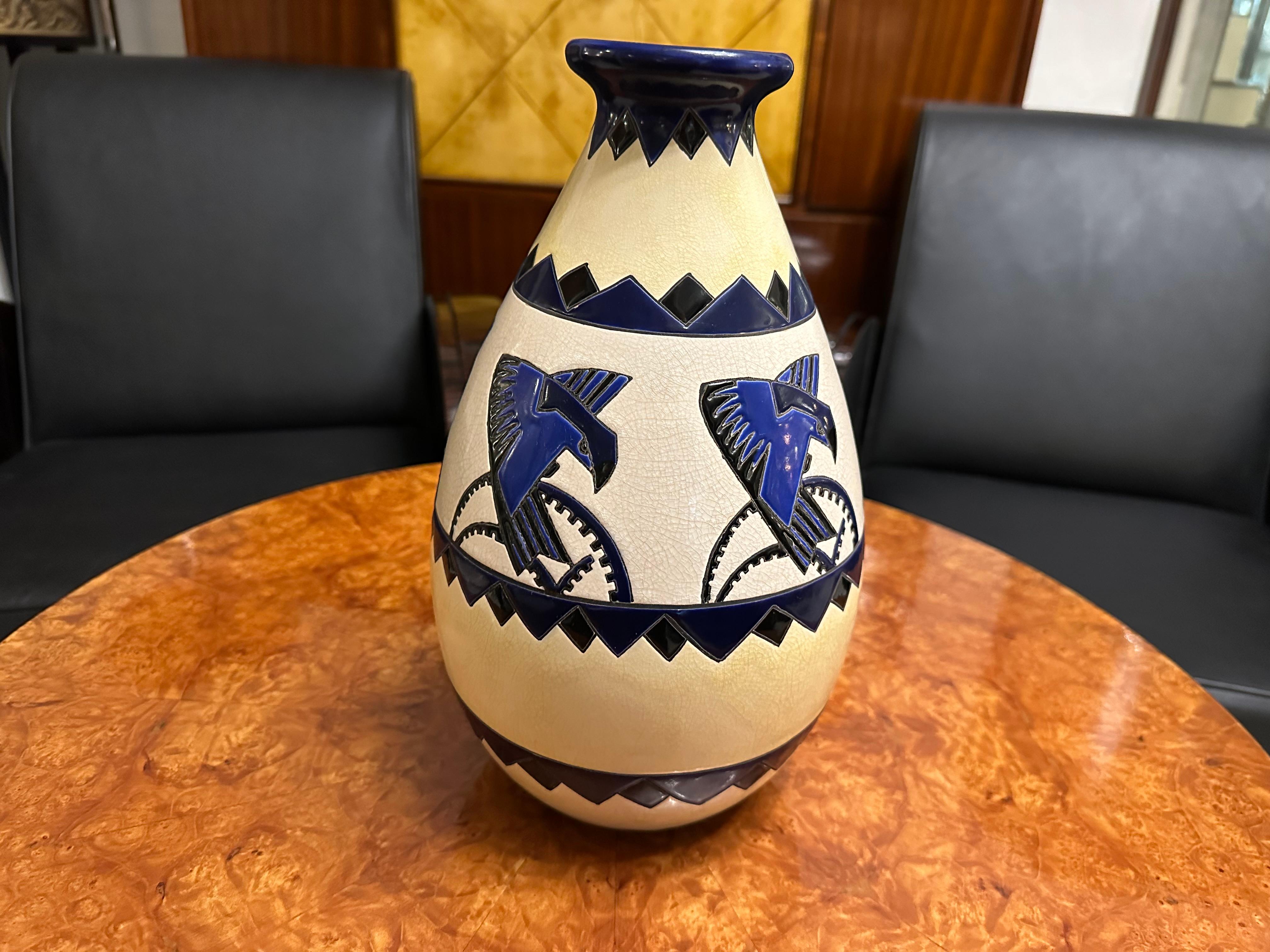 Art Deco Ceramic, Made in Belgium, Ch Catteau , Dr 289, LD For Sale