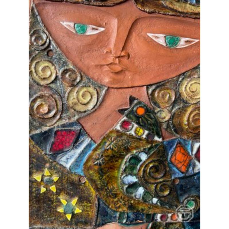 Keramisches Madonnenbild von Alain di Bin, 1960er Jahre
 
 Vintage By Design
 Seltenes keramisches Einzelstück des Künstlers 