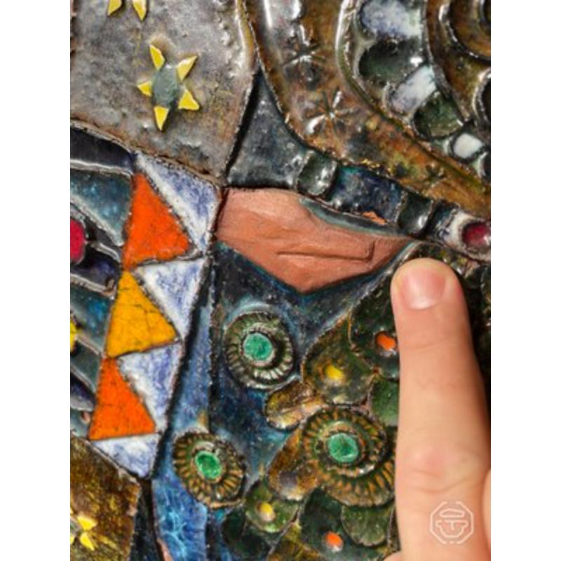 Keramisches Madonnenbild von Alain di Bin, 1960er Jahre im Zustand „Hervorragend“ im Angebot in Andrézieux-Bouthéon, FR