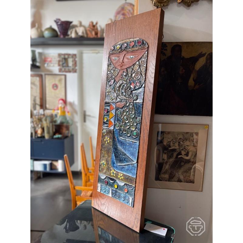 Keramisches Madonnenbild von Alain di Bin, 1960er Jahre im Angebot 3