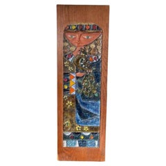 Cuadro de cerámica Madonna de Alain di Bin, años 60